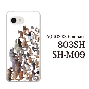スマホケース AQUOS R2 Compact 803SH SH-M09 ケース アクオス スマホカバー 携帯ケース アニマルズ動物 キリン ライオン
