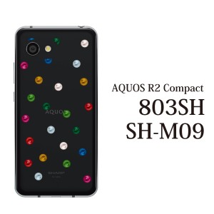 スマホケース AQUOS R2 Compact 803SH SH-M09 ケース アクオス スマホカバー 携帯ケース キャンディドット