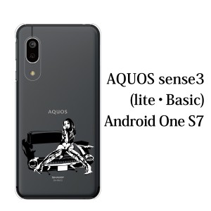 スマホケース AQUOS sense3 SH-02M ケース docomo スマホカバー 携帯ケース アメ車ガールクリア