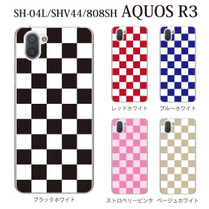 スマホケース AQUOS R3 SH-04L アクオス docomo スマホカバー 携帯ケース チェッカーフラッグ