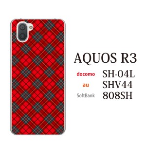 スマホケース AQUOS R3 SHV44 アクオス au スマホカバー 携帯ケース タータンチェック