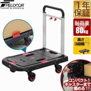 台車 折りたたみ台車 コンパクト 軽量 5.3kg 耐荷重80kg 小型 38cm×62cm 折りたたみ ハンドル 3段階 業務用台車 手押し台車 アルミ/スチ