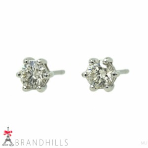 ダイヤモンド 0.25ct+0.25ct ピアス PT900 プラチナ 0.8g 極美品 【中古】