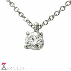 ティファニー ネックレス ソリティア ダイヤモンド 0.22ct J-VS1-3EX PT950 ペンダント Tiffany&Co 極美品 【中古】