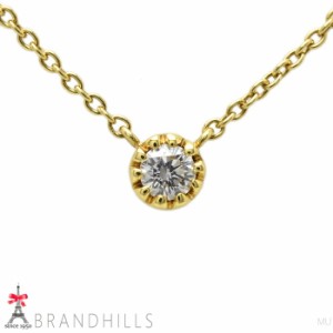 スタージュエリー ダイヤモンド 0.07ct ネックレス K18金 750YG イエローゴールド 1.5g STAR JEWELRY 美品 【中古】