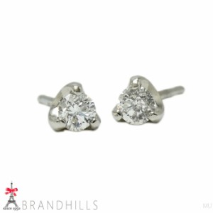 ダイヤモンド 0.14ct+0.14ct ピアス PT900 プラチナ 1.0g 美品 【中古】