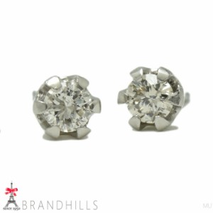 ダイヤモンド 0.15ct+0.15ct ピアス 一粒 PT900 プラチナ 1.0g 美品 【中古】