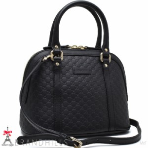 グッチ ハンドバッグ レディース マイクログッチシマ ブラック 2WAY ショルダー 449654 GUCCI ほぼ未使用 【中古】