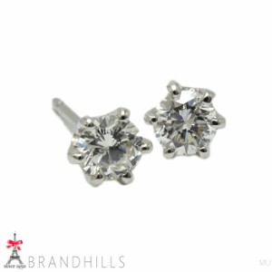 ダイヤモンド 0.15ct+0.15ct ピアス 一粒 PT900 プラチナ 0.5g 美品 【中古】