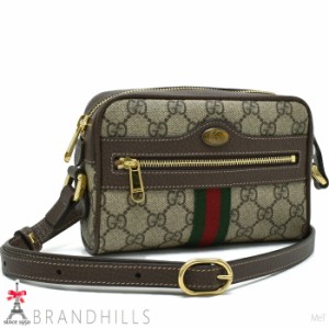 グッチ ショルダーバッグ レディース オフディア GGスプリーム ベージュ ブラウン 735591 GUCCI ほぼ未使用 【中古】