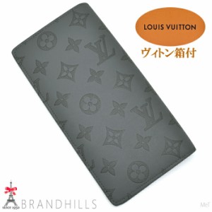 ルイヴィトン 長財布 メンズ ポルトフォイユ ブラザ モノグラム シャドウ グレー M81335 LOUIS VUITTON 美品 【中古】