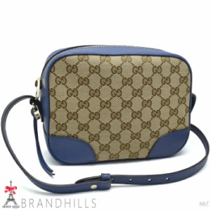 グッチ ショルダーバッグ レディース GGキャンバス レザー ベージュ ブルー アウトレット 449413 GUCCI 未使用新品 【中古】