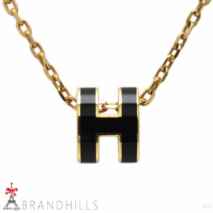 エルメス ネックレス ミニポップアッシュ H ブラック ペンダント HERMES 美品 【中古】