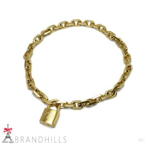 ☆美品☆ 【ルイヴィトン】 ネックレス カデナ 真鍮 ゴールド パドロック LOUIS VUITTON ルイ•ヴィトン カデナ ネックレス パドロック