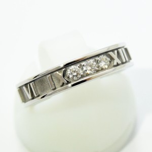 ティファニー リング アトラス TIFFANY&Co. 指輪 ダイヤモンド K18WG 約9号 新品仕上げ 中古