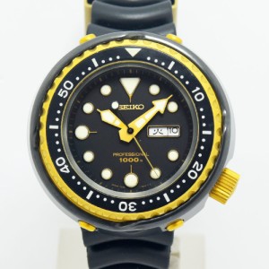 セイコー 中古 メンズ SEIKO プロフェッショナルダイバー 1000m 7C46-7008 クォーツ SS ステンレススチール ラバー ブラック