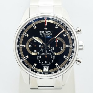 ゼニス 中古 メンズ ZENITH エル プリメロ 自動巻 オートマ 36000VpH 03.2040.400 SS ステンレススチール ブラック 軽仕上げ