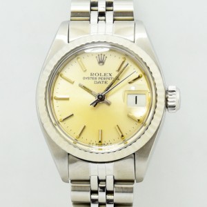 ロレックス 中古 レディース ROLEX オイスターパーペチュアル 6917 731****番 自動巻 オートマ SS ステンレススチール WG ホワイトゴール