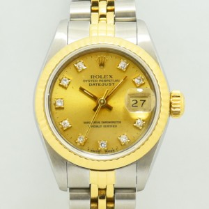 ロレックス 中古 レディース ROLEX デイトジャスト 69173G E番 自動巻 オートマ ダイヤモンド SS ステンレススチール YG イエローゴール