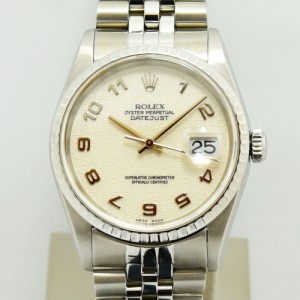 ロレックス 中古 メンズ ROLEX デイトジャスト 16220 U番 自動巻 オートマ SS ステンレススチール WG ホワイトゴールド コンピュータ 軽