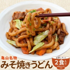 亀山 Ｂ級グルメ みそ焼きうどん お試し ２食 メール便 送料無料 特製 味噌 たれ付 秘密のケンミンshow ランキング 通販 味噌焼きうどん 