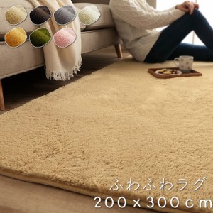 【床暖房対応/洗濯機OK】ふわふわラグ フィリップ 200x300cm 7色対応 ラグ カーペット ラグマット 長方形 北欧 おしゃれ 洗える 無地 厚