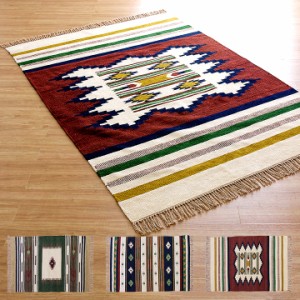 インド製 ラグ カーペット kilim rug mat(キリムラグマット) 130x90cm TTR-105 ラグ キリムラグ カーペット 長方形 ラグマット キリム柄 