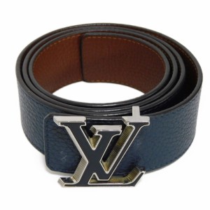 【中古】      ルイ・ヴィトン LV ティルト リーバース 40MM ベルト LVロゴ エナメル 90/36 リバーシブル ネイビー ブラウン トリヨン   