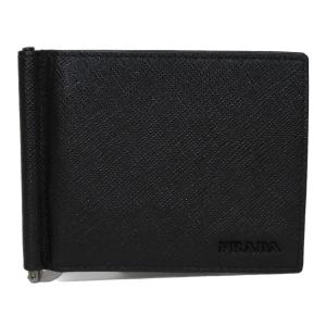 美品 PRADA プラダ マネークリップ ロゴ 取れ カード入 サフィアーノ 