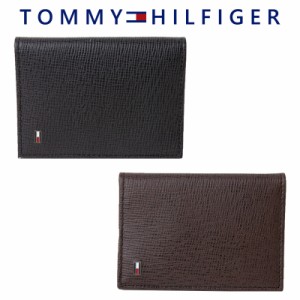 トミーヒルフィガー TOMMY HILFIGER 名刺入れ カードケース レザー ロゴ メンズ 31tl200031 BOX付