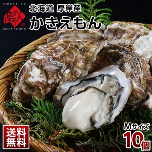 北海道 厚岸産 生牡蠣(カキえもん) 殻付き 10個(Mサイズ)【送料無料】