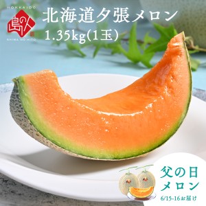 【6月15日〜16日お届け】父の日 ギフト 夕張メロン 1.35kg(1玉) 【送料無料】【共撰優品】【熨斗対応】 見た目も綺麗な共撰優品 産 土産 