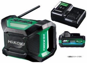 HiKOKI コードレスラジオ UR18DA(NN)+バッテリBSL36A18BX+充電器UC18YDL2付 14.4V/18V対応 日立 ハイコーキ オリジナルセット品