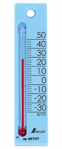 ゆうパケ可 シンワ 温度計 プチサーモ スクエア たて 12cm ブルー 48707 サイズ120x28x7mm 。