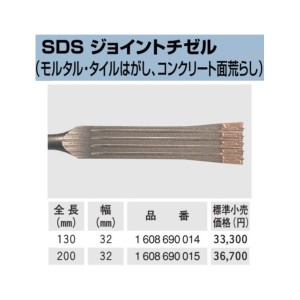 ゆうパケ 送料無料 (ボッシュ) SDS プラス用 ジョイントチゼル 1 608 690 014 全長130mm 幅32mm 打撃専用アクセサリー BOSCH ◎