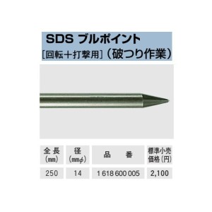 (ボッシュ) SDS プラス用 ブルポイント 回転+打撃用 1 618 600 005 全長250mm 径14mmφ 破つり作業 打撃専用アクセサリー BOSCH  ◎ 