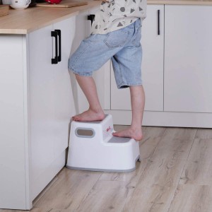 子ども 踏み台 子供 トイレ台 幼児 ２段 ステップ 手洗い 洗面所 洗面台 風呂台 滑り止め (グレー)
