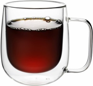ダブルウォール グラスカップ 300ml 1個 二重構造 耐熱ガラス コーヒーカップ グラス マグコップ おしゃれ ティーカップ 保温 保冷 結露