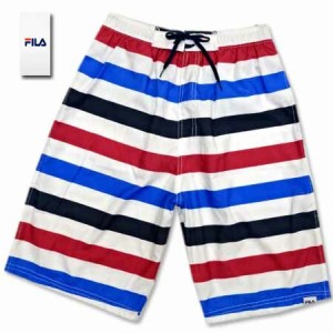 水着 メンズ 送料無料 M サーフパンツ ブランド FILA フィラ 男性 スイムパンツ ボーダー (s12973-1)