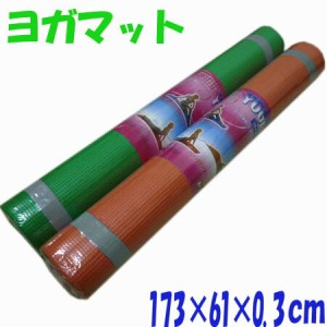 ヨガマット クッション性◎ フィットネス エアロビクス ヨガ ピラティスに・・ 173×61×0.3cm 暖色系 オレンジ・ピンク等  (m05097)