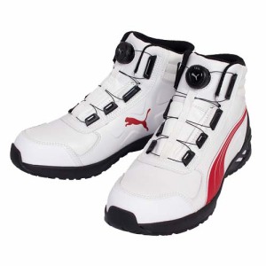 安全靴 プーマ PUMA RIDER 2.0 ホワイト×レッド DISK MID 63.359.0 25.0〜28.0cm ファイバー先芯 ダイヤル (w06444)
