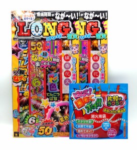 【片付け楽々3点セット：送料無料】 花火 ロングセット LD-M ×２ ＆ はなび固めてポイ　(手持ち 線香 花火 燃焼時間が長い 花火消火剤 