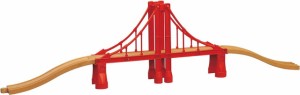 【送料無料】　mokuTRAIN 吊り橋+レールセット　(木製玩具 木製おもちゃ 木製レール)