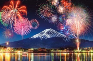 6月上旬発売予定　【送料無料】　ジグソーパズル 1000ピース 日本風景 河口湖畔 富士と花火-山梨 50x75cm 11-613s