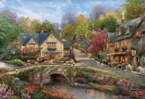 【送料無料】　ジグソーパズル 300ピース Thomas Kinkade キンケード コッツウォルズ 花の散歩道 38x26cm 300-066