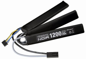 【ネコポス送料無料】　電動ガン用リポバッテリー 充電池 Noir LiPo 11.1V 1200mAh カスタムガン用 サドルパック