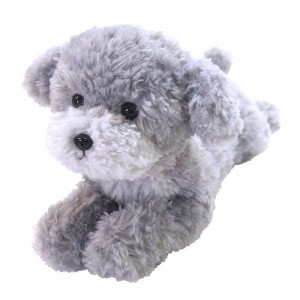 【送料無料】　ひざわんこ トイプードル グレー ぬいぐるみ 犬 動物 アニマル 全長39cm　P-4152