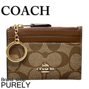 コーチ F88208 COACH 小物 カードケース レディース アウトレット PVCコーティングキャンバス×レザー シグネチャー キーリング 定期入れ