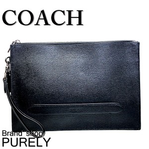 コーチ COACH F68154 バック セカンドバッグ・ポーチ メンズ アウトレット レザー クラッチバッグ クロスグレイン F68154 QBBK ブラッ