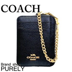 コーチ COACH 小物 カードケース レディース アウトレット ペブルレザー ストラップ 6303 IMBLK ブラック コーチ COACH レディース WWW